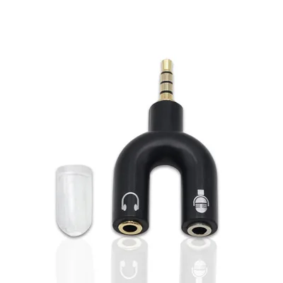 

4 Pole 3.5 Jack Audio Splitter Extension Microphone 1X2 Headphone Adapter AUX Cable for Earphone MP3 MP4 Player Radio