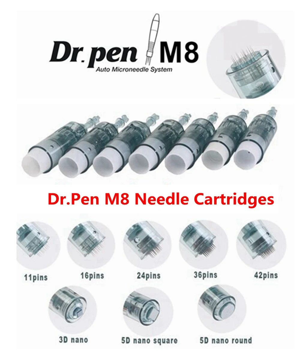 

5/10/20/50pcs Dr.Pen M8 Needle Cartridges Bayonet Cartridges Micro Needles 11/16/24/36/42Pin/5D Nano Round Microneedles