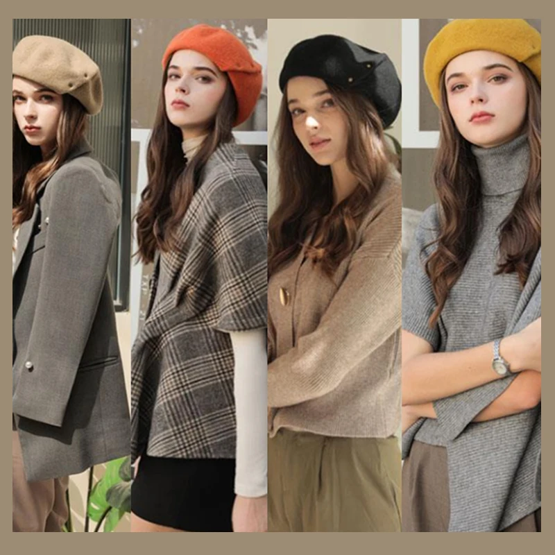 Женский шерстяной берет во французском стиле модные женские шапки новый стиль