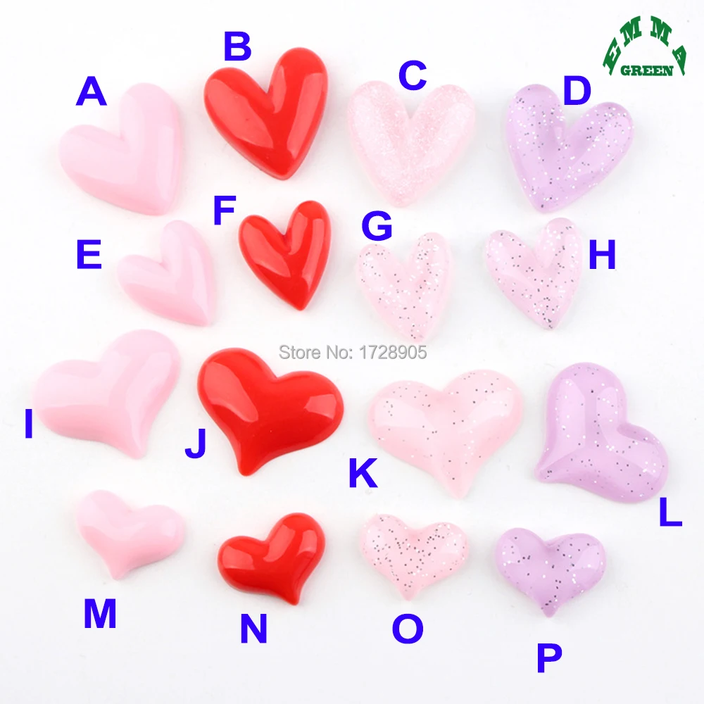 

Heart Cabochons for Women Love Hearts Charms 10pcs Flat Back Resin Cabochon Decoration DIY Craft for Jewelry Making Accessories