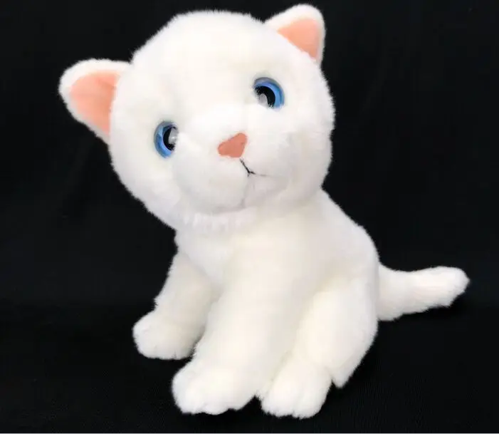 

about 22cm lovely white cat plush toy squatting Kitty soft doll birthday gift w2966