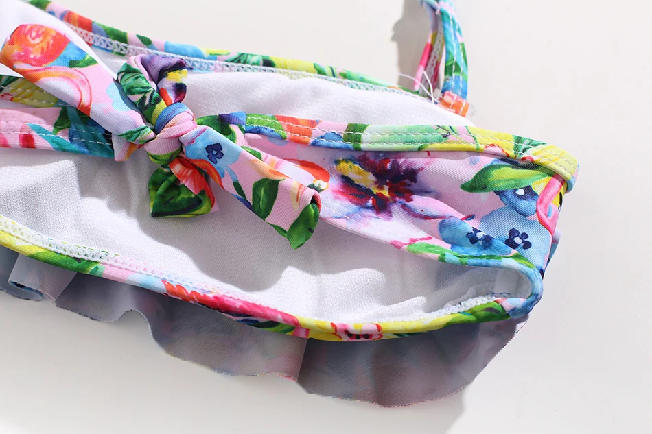 2021 купальный костюм для девочек из двух частей горячее тиснение Детские