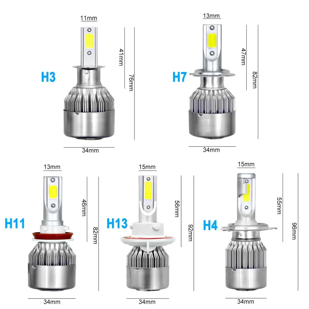 CROSSSUNAI C6 H7 Led H4 H1 автомобилей головной светильник H3 H11 светодиодные лампы для передних автомобильных H13 880 9004 9005 9006 9007 60 Вт 6000k 8000LM автомобильный светильник лампы 12V