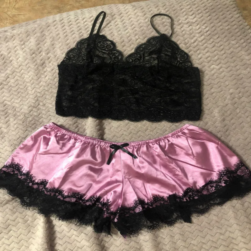 

1 Set Womens Lace Sleepwear Lingerie Tops Shorts Set Babydoll Pajamas Nightwear