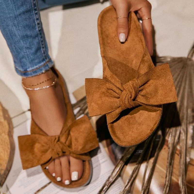 [FVFV] 2020 Модные женские новые летние сандалии Пикантные с бантом Пляжные для