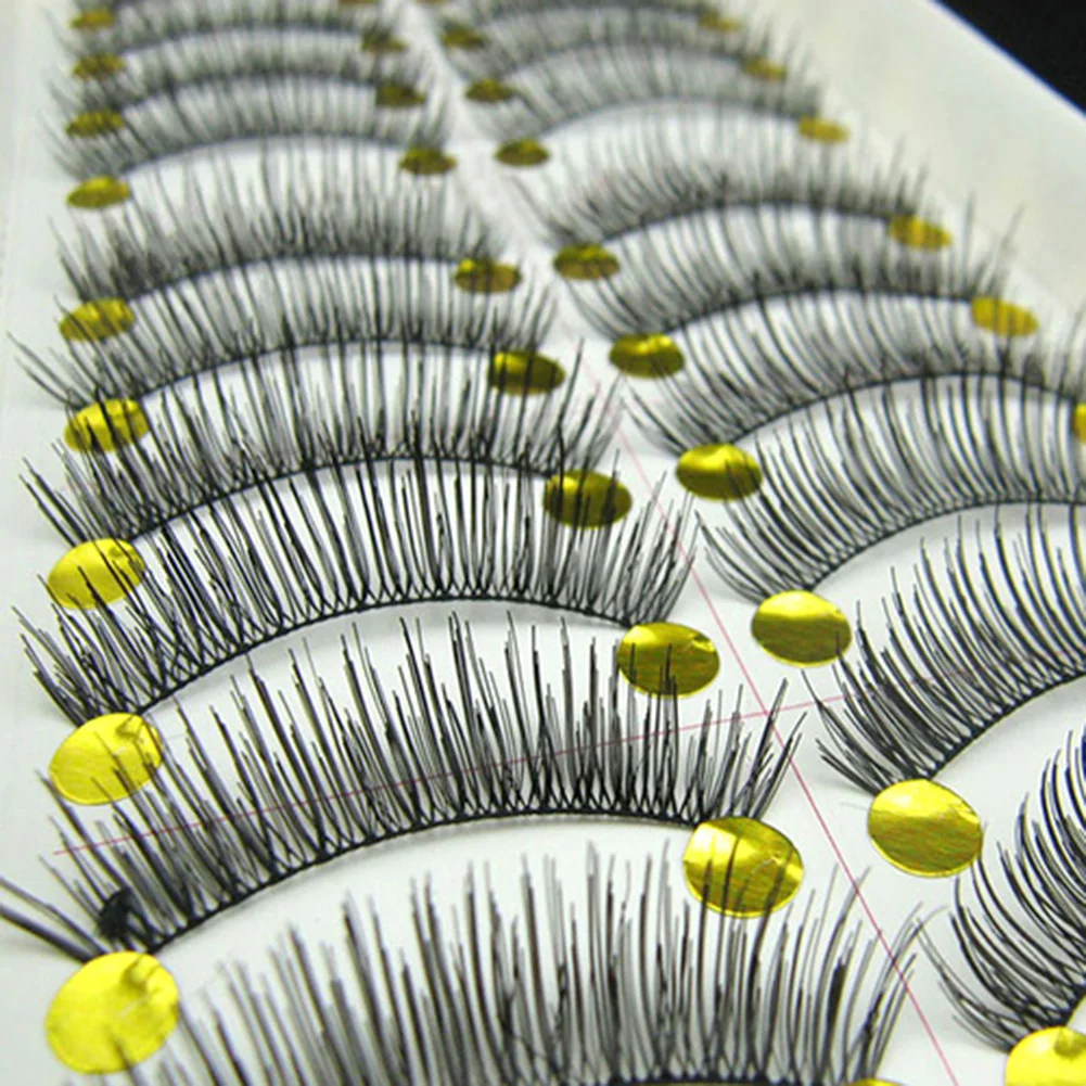 10 пар Черные Длинные крестовые ресницы толстые свадебные накладные вечерние