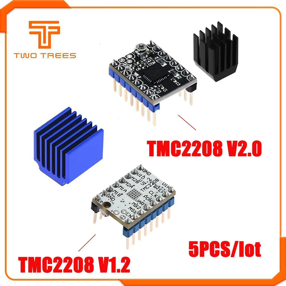 5 шт. TMC2208 шаговый двигатель бесшумный драйвер Stepstick Замена TMC2100 драйвер с керамической отверткой для SKR V1.3 плата контроллера