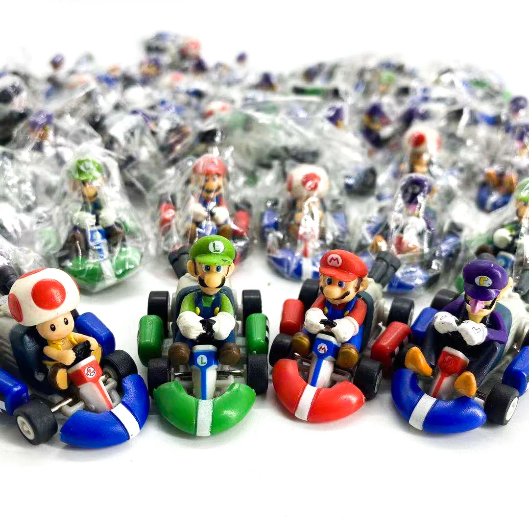 

Super Mairoes Pull back car Model Luigi Bowser Wario Peach Yoshy Action Figure Cars Toy Gifts