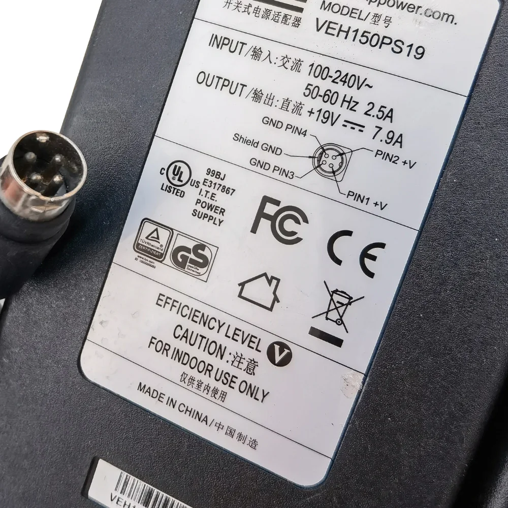 Оригинальный 4-контактный адаптер питания VEH150PS19 19 в 7.9A с круглым отверстием
