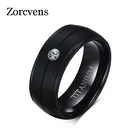 Zorcins 100% титановые обручальные кольца с фианитом для мужчин черные рок панк кольца обручальные аксессуары Anel ювелирные изделия
