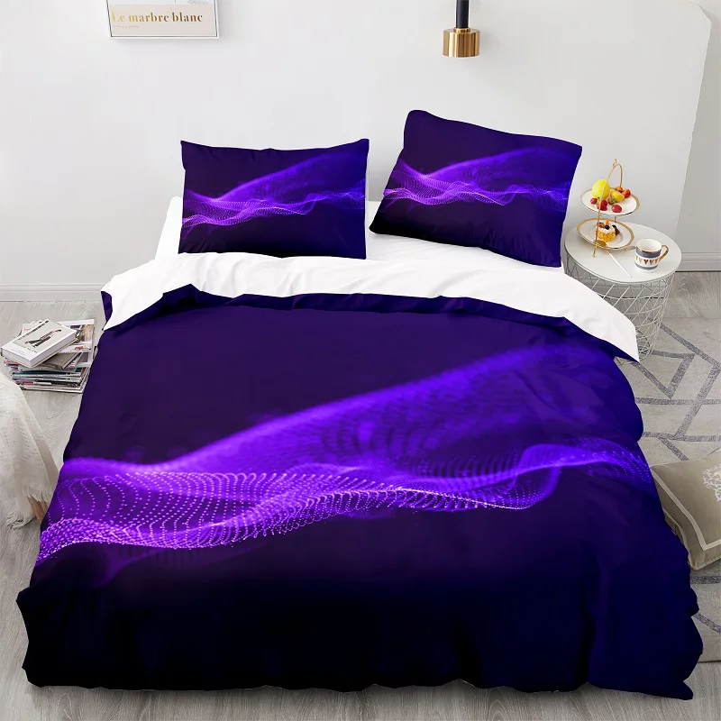 

Future Network Signal Purple Pattern 240Ã—220 Duvet Cover Set With Pillowcase, 203Ã—229 Quilt Cover, King Size Bedding Set