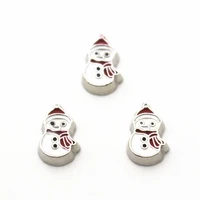 hot selling 10pcslot charms snowman floating charms for floating memory charms lockets diy jewelry