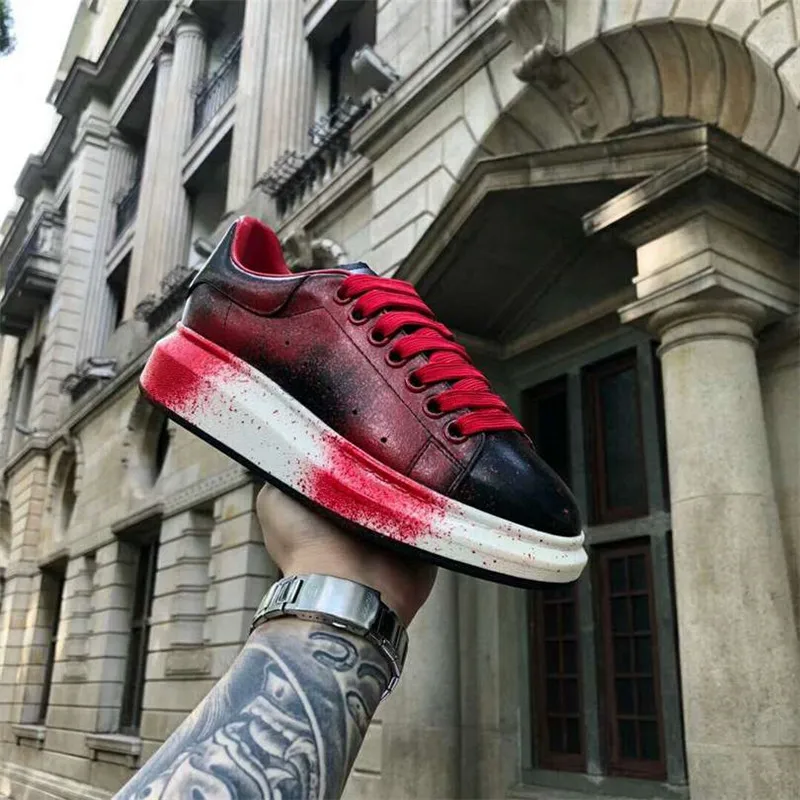 colorful mixed color cool style Spring Autumn Genuine Leather Women Casual Shoe designer Brand 2019 Sneaker Lace up sports shoe | Обувь