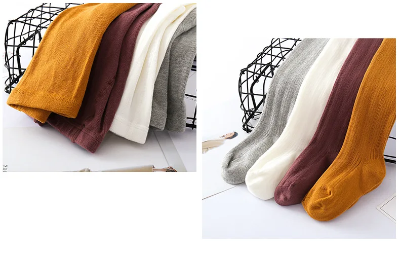 Детские демисезонные колготки из чесаного хлопка теплые длинные для девочек 0-12