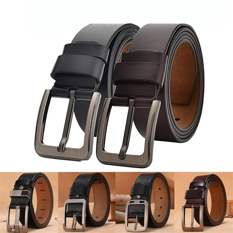 

105-170cm Cow Genuine Leather Strap Male Belt Men Luxury New Fashion Classice Vintage Pin Buckle leather Jeans men belt