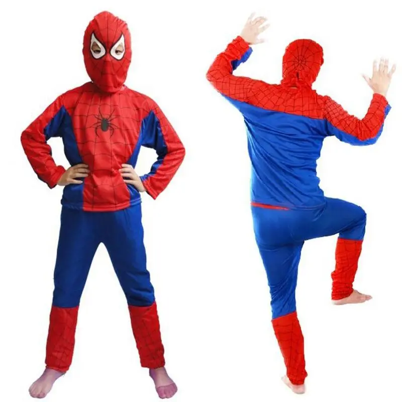 Kids Spiderman superhero Cosplay Costume Children Clothing Sets Long Sleeve Top+Pant+Mask Suit Halloween Party Toddler Baby |