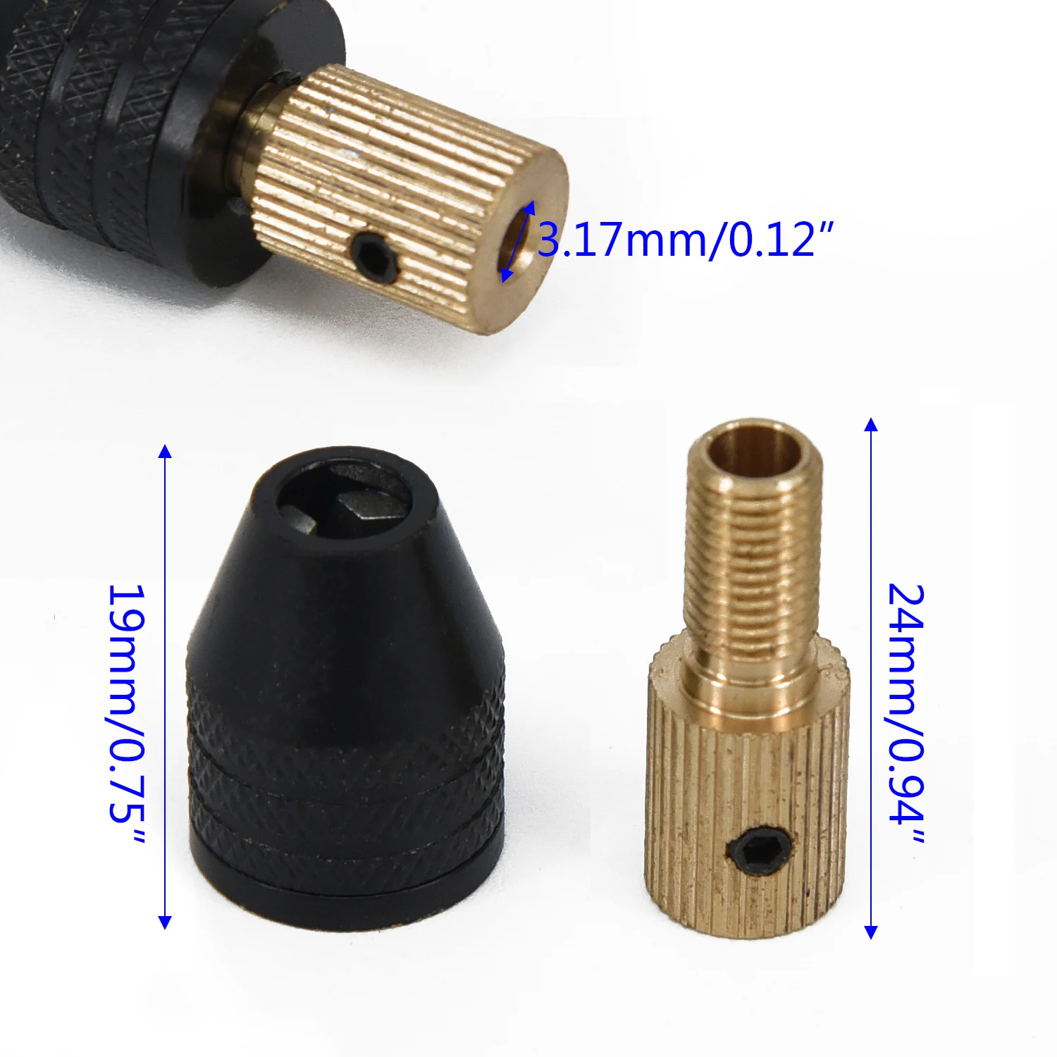 

3.17mm Electric Motor Shaft Mini Chuck Fixture Clamp Drill Bit w/ Allen Wrench