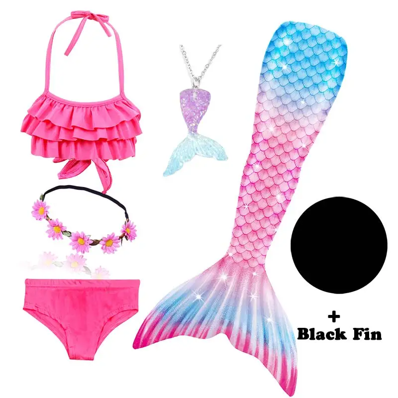 Детский женский костюм русалочки купальник в виде костюма Ариэль с хвостом и