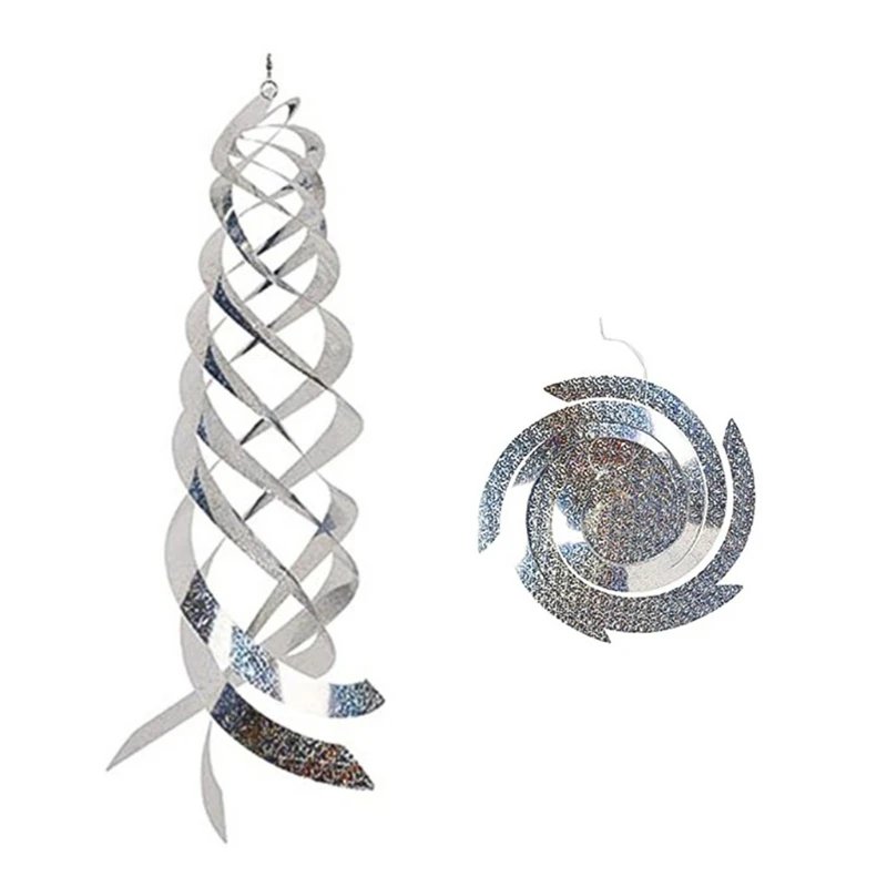 Спиральные отражатели из репеллента для птиц серебряный Спиннер подвесное