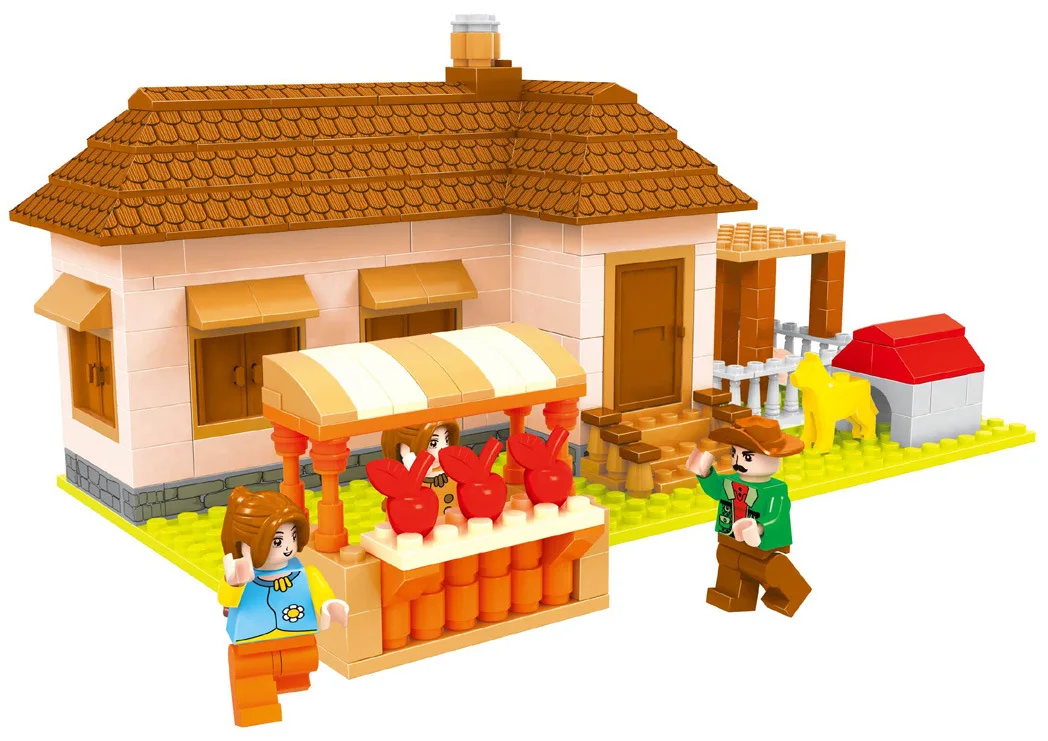 

Put together building blocks farm series toys 293 pieces of children's puzzle toys for kid's birthday gift