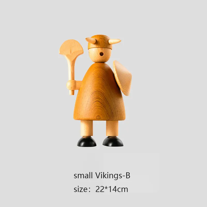 small Vikings-B 1 шт. обезьяна основной цвет деревянные ремесла обработки тика подарки в виде животного практичные домашние твердые деревянные украшения - Цвет: small Vikings-B