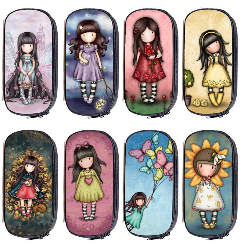 

3D Santoro Gorjuss Cosmetic Cases Pencil Anime School Supplies Cute Pouch Bag Organizer Cartoon Gorjuss Doll Makeup Box Girls