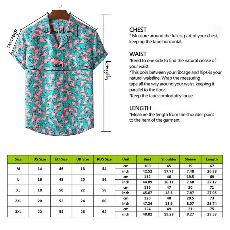 

2021 Summer New Men's Shirts Men Hawaiian Camicias Casual One Button Wild Shirts Printed Short-sleeve Blouses Tops