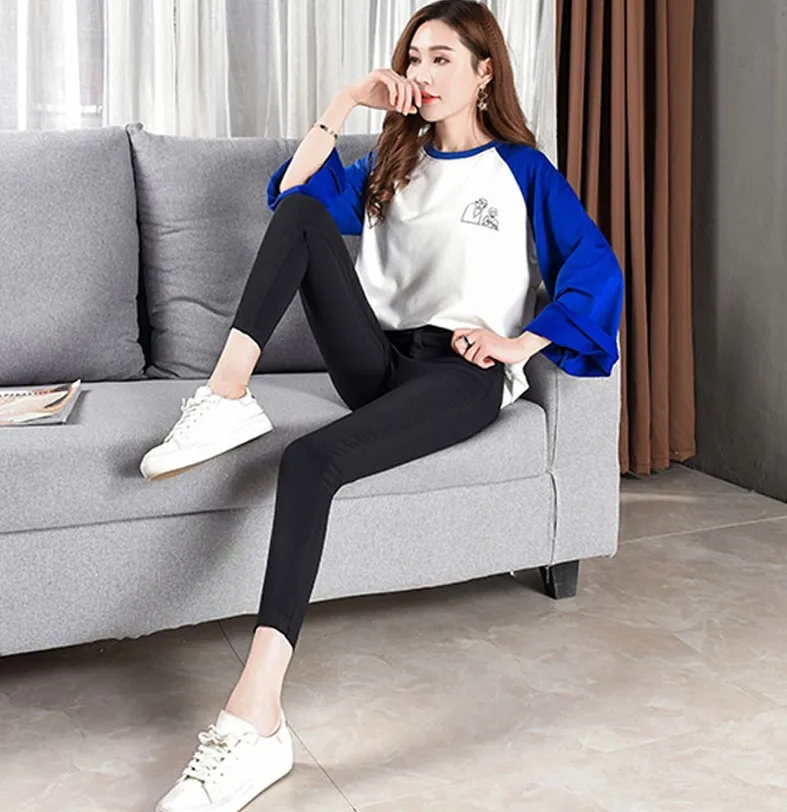

New women's plus size black leggings high waist casual pencil pants Holiday Leggings Elegantes
