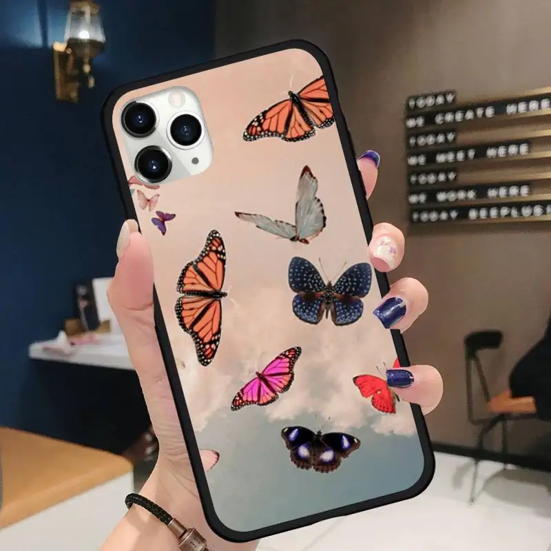 

BUTTERFLI shine bling fashion color Phone Case for iPhone 11 12 pro XS MAX 8 7 6 6S Plus X 5S SE 2020 XR Soft silicone