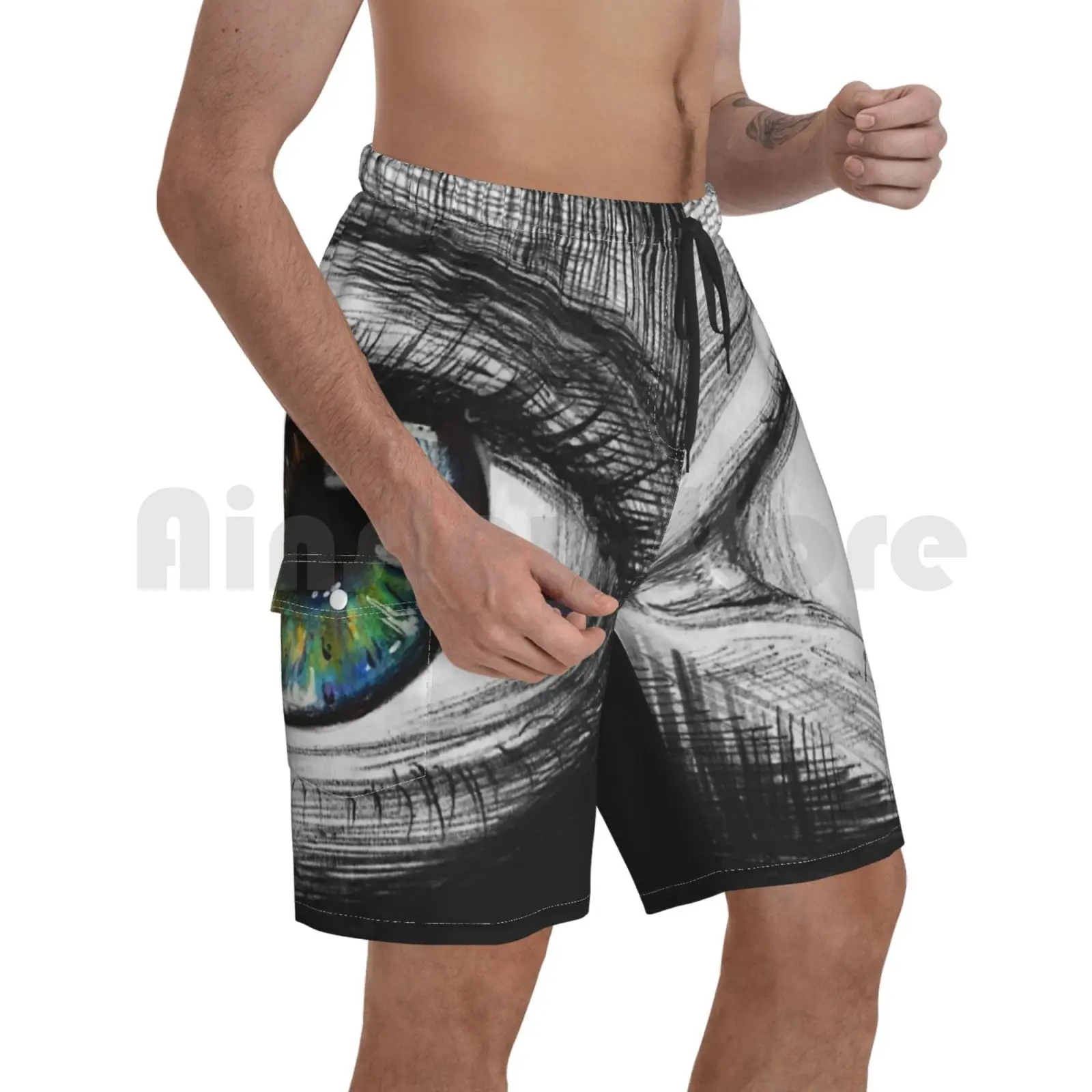 

Пляжные шорты Eye See You Eye ученический Цвет Радуга крутой художник известный тренд вирусный продавец