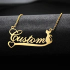Персонализированное ожерелье с именем из нержавеющей стали, золотой чокер с именем, ожерелье с подвеской для девушек и женщин