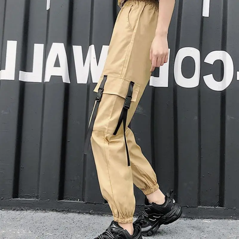 

Women Pants Ankle-length Loose Streetwear Harajuku Korean Chic Student Retro Casual Simple Unisex Comfortable All-match BF Cargo