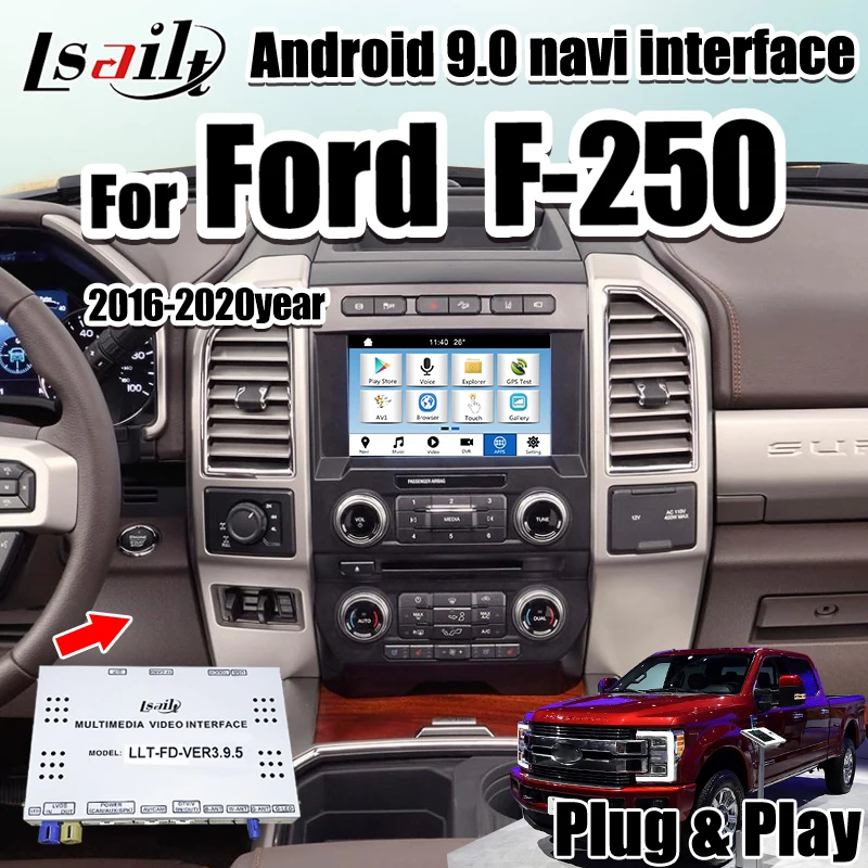 Видеоинтерфейс Lsailt Android для Ford F-250 F150 Focus 2016-2019 GPS-навигатор поддержка YouTube Netflix CarPlay