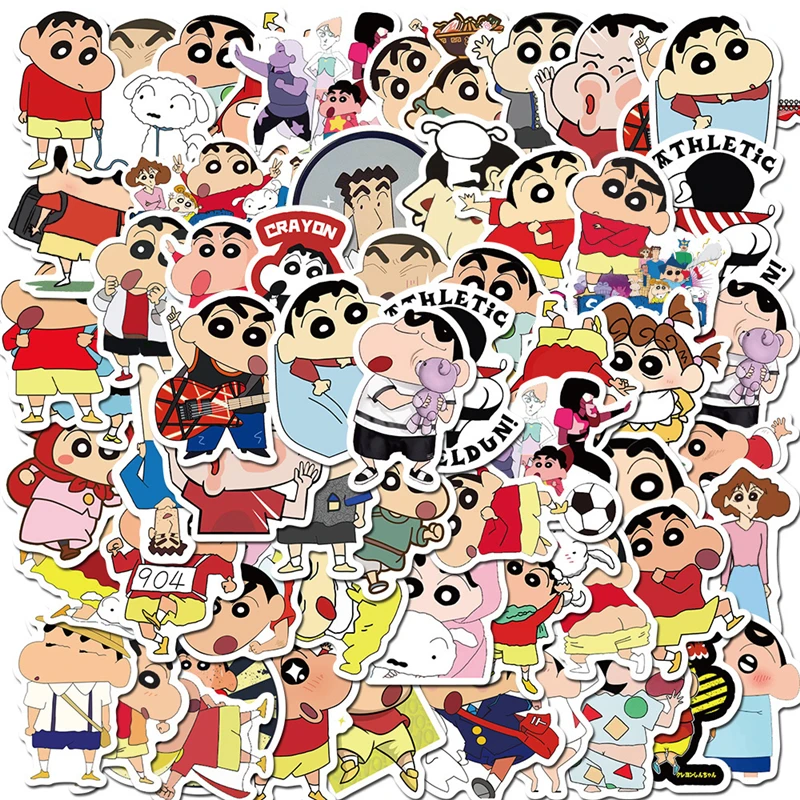 

50/100Pcs Crayon Shin-Chan Anime Graffiti Stickers Laptop Skateboard Waterproof Motorcycle Guitar Kid Stickers Gift