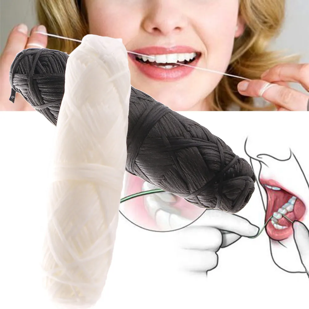 30м Мятно-ароматный зубочистка из бамбукового угля, экологичная кукурузная зубная нить для повторного использования, одноразовый пылезащитный контейнер для ухода за полостью рта
