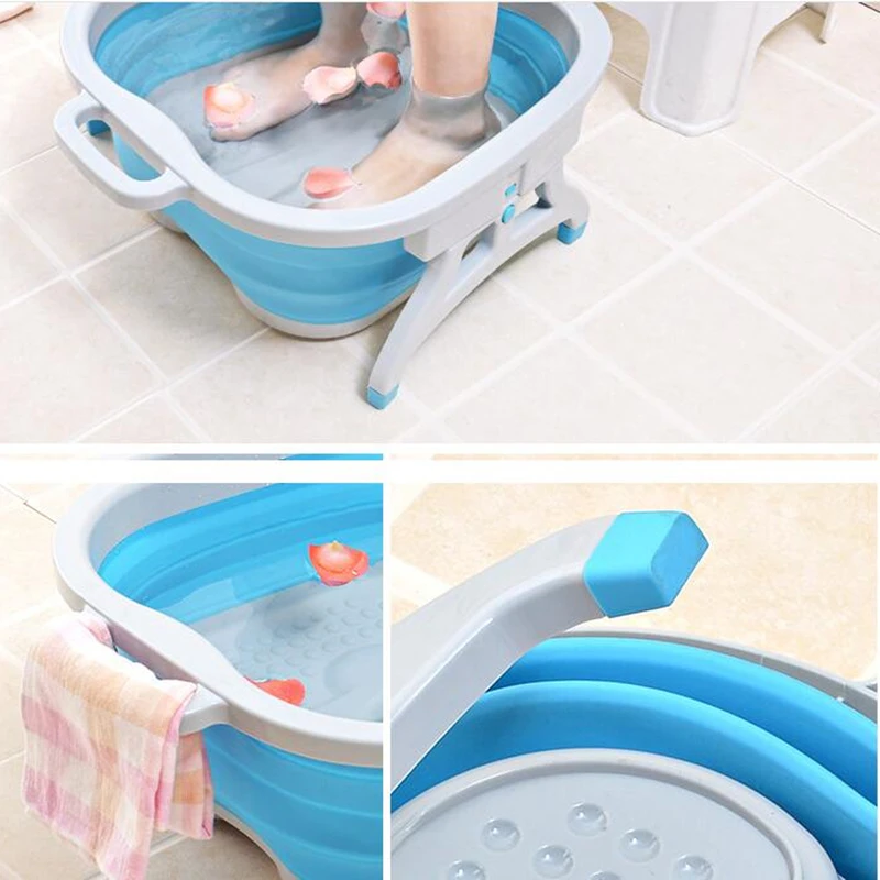 

Folding Foot Massage Bucket Foot SPA Health Care Foot Bath Basin Foldable Basin Portable Washtub Creative Foot Tub Bathroom Set