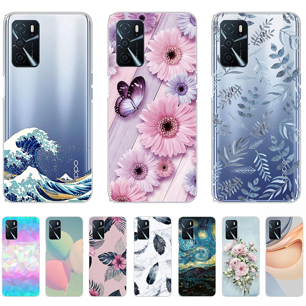 

Silicon Case for Oppo A16 Luxury Clear Back Cover CPH2269 6.52 Inch Full Protective Soft Tpu Flexible Etui Bumper Fundas Coque