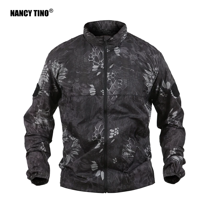 

NANCY TINO Quick Dry Sun-Proof Windbreaker Solid Color Jacket Hidden Cap Camouflage Strategy Fishing Clothes Unisex Hunting