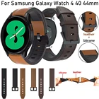Ремешок 20 мм для Samsung Galaxy Watch 4 40 44 мм, спортивный силиконовый кожаный быстросъемный браслет для Galaxy Watch 4 classic 42 46 мм