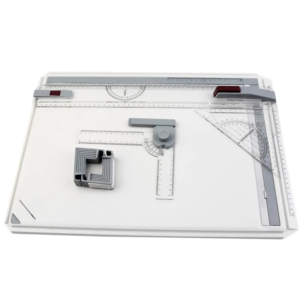 

Portable A3 Drawing Board Draft Painting Board with Parallel Rulers Corner Clips Head-lock Adjustable Angle Art Draw Tools