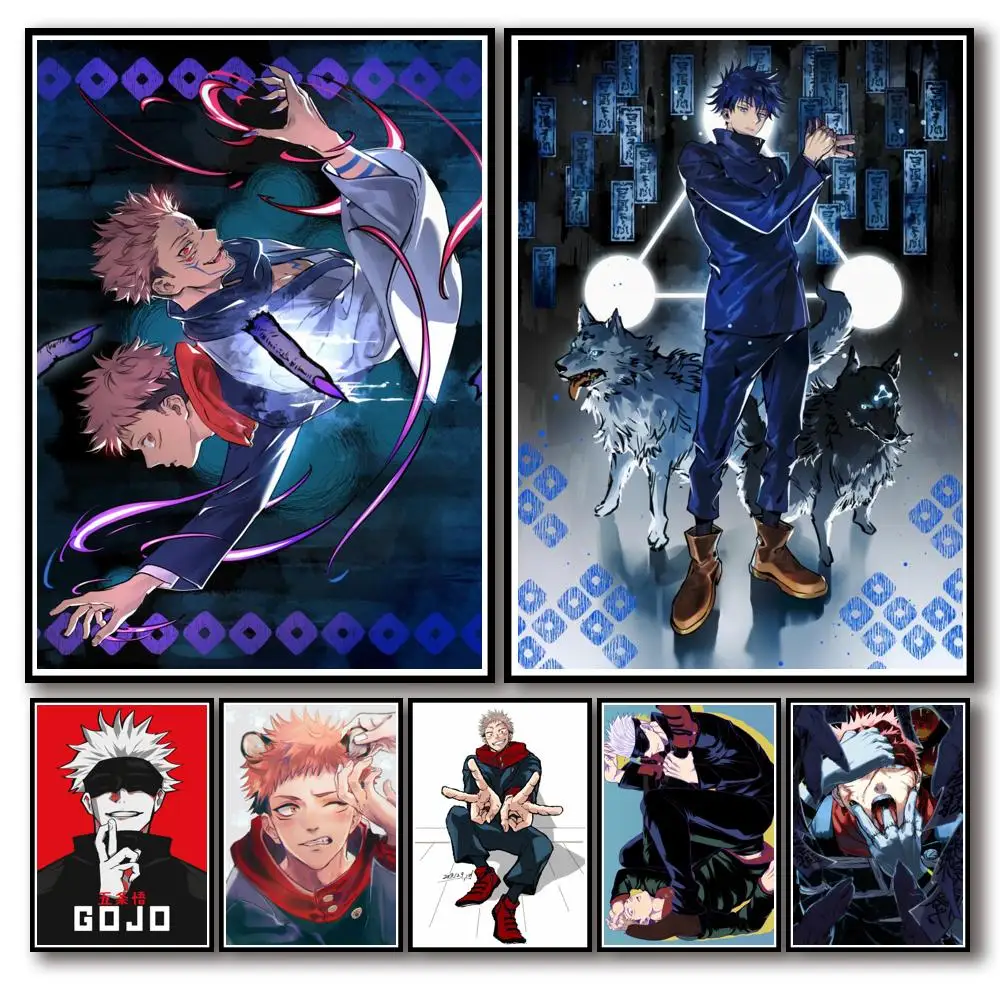 

50 Designs Anime Jujutsu Kaisen Whitepaper Poster HomeDecal Painting Wall Sticker for Coffee House Bar 1