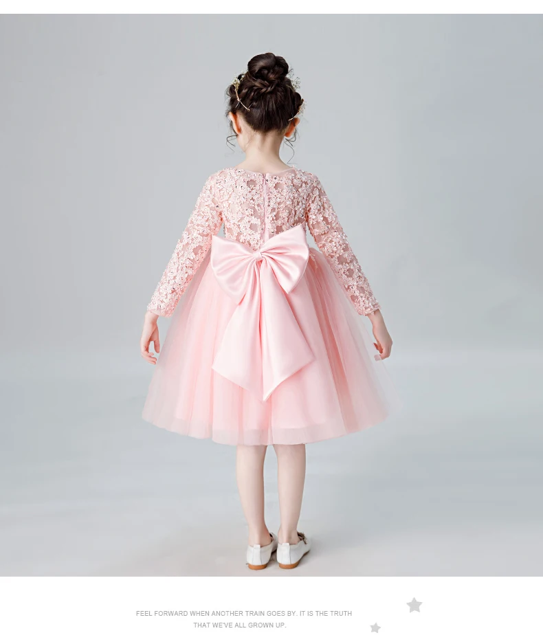 Розовое Тюлевое платье для девочек первого причастия кружевное с блестками