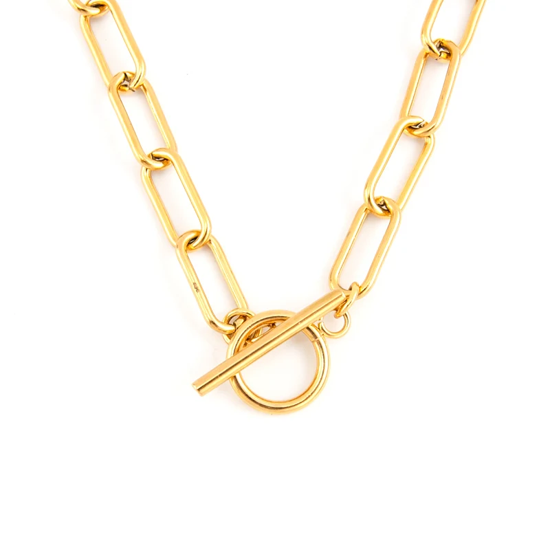 Ожерелье цепочка из нержавеющей стали серебристого/золотого цвета для женщин и