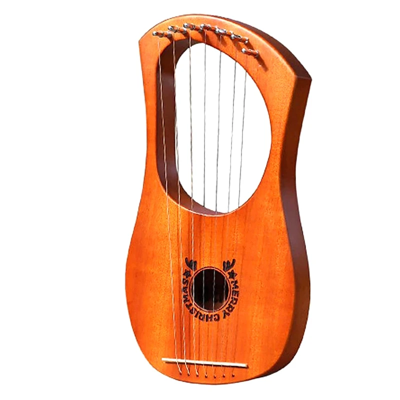 

Lyre Harp 7 Metal String Harp Heptachord Mahogany Lye Harp with Tuning Wrench,for Music Lovers Beginners Kids Adult