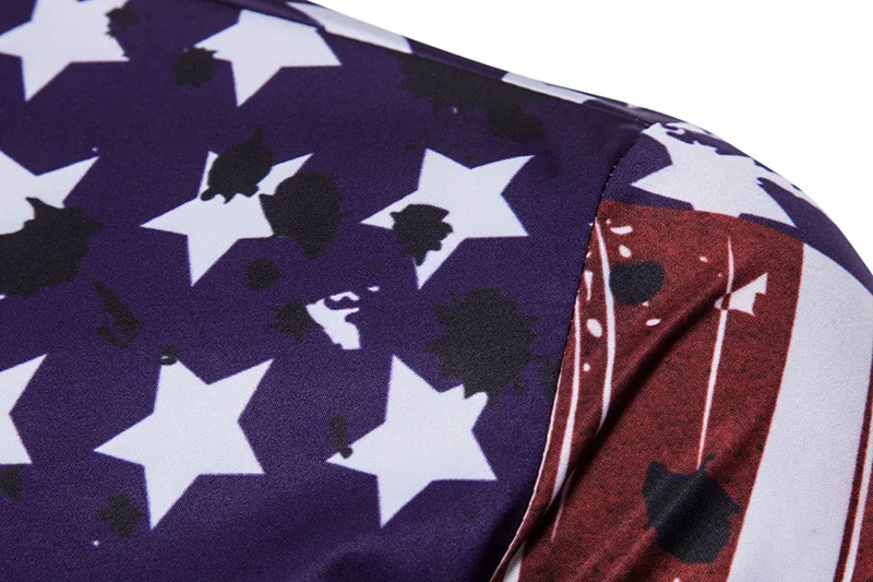 Прямая поставка мужская летняя рубашка с принтом в виде американского флага и