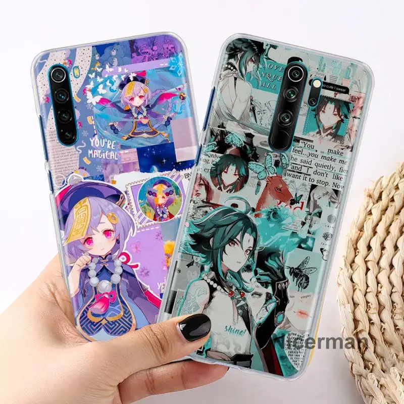 Luxury Phone Case for Xiaomi Redmi Note 10 9S 11 9T 9 8 Pro 8T 7 9A 9C 10C K50 Genshin Impact Anime Bumper Cover Coque Fundas
