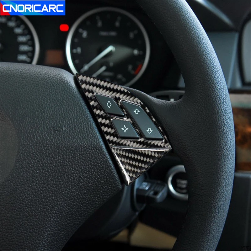 Пуговицы на руль из углеродного волокна декоративная рамка отделка для BMW 5 серии