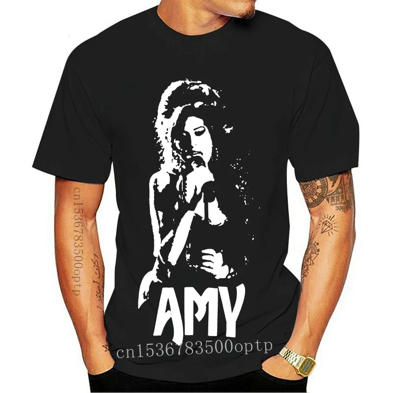 Amy-beyaz Stencil T Shirt Amy Winehouse 27 kulüp İngiliz caz londra şarkıcı Rock grubu Punk bant Metal bant