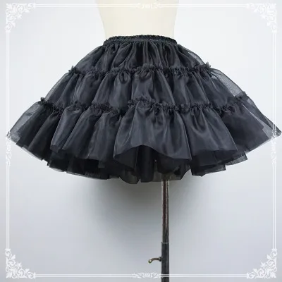 

JSK Gothic Lolita Dress Vintage Princess Bowknot Falbala Cute Girl Court Cosplay Height Waist Costume Petticoat Bubble Skirt