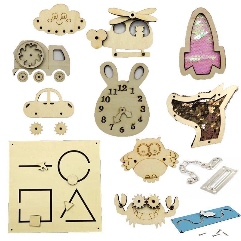 Блокировка сделай сам аксессуары для занятой доски обучающая помощь Монтессори